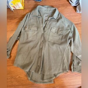 Green aerie button up shirt